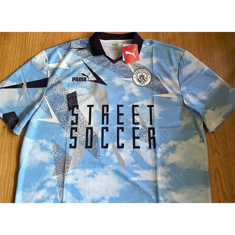 PUMA Mens MCFC Street Jersey Soccer Cleats - Blue XXL